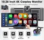 10.26 Inch DashTekk™ 4K Dashcam Wireless Multimedia Carplay
