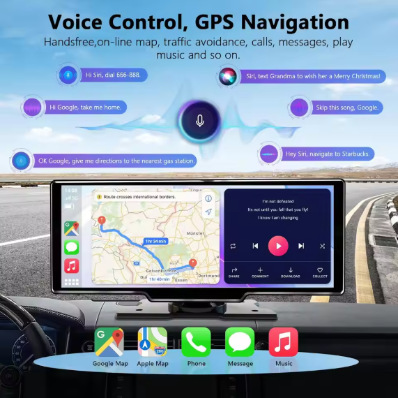 DashTekk™ Car Monitor Wireless Carplay HD