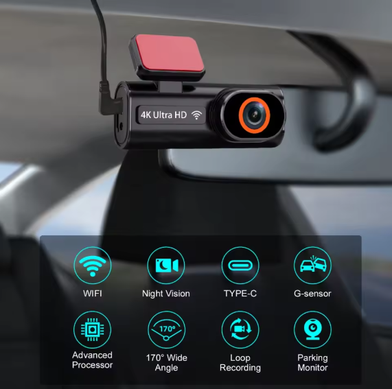 DashTekk™ Ultra HD 4K Front and Rear Dash Cam