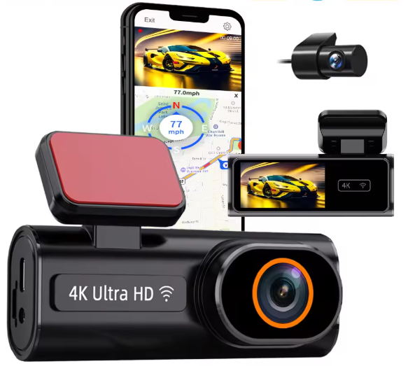DashTekk™ Ultra HD 4K Front and Rear Dash Cam