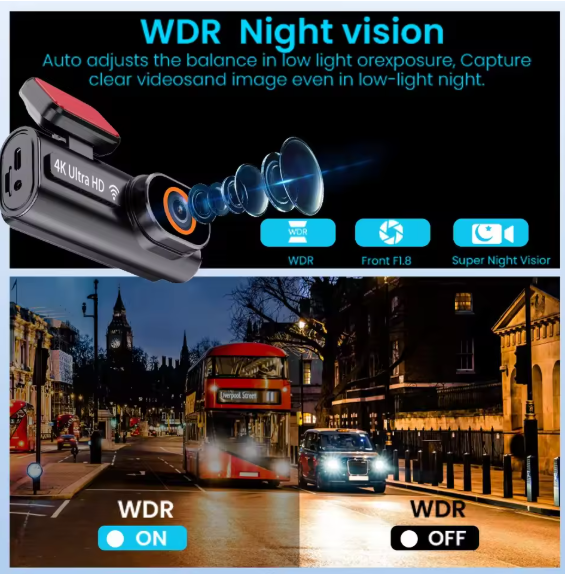 DashTekk™ Ultra HD 4K Front and Rear Dash Cam