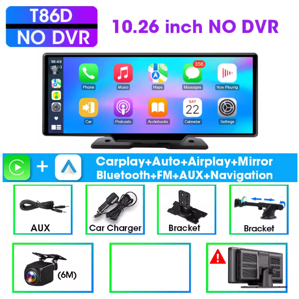 DashTekk™ Car Monitor Wireless Carplay HD